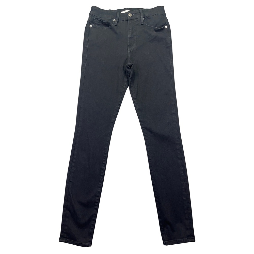 Good American Skinny Jeans High Rise Black Denim Comfort Stretch Sz 0/25 Fit 26"